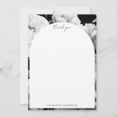 Carte De Remerciements Aquarelle florale Black & White Peonies (Devant)