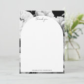 Carte De Remerciements Aquarelle florale Black & White Peonies (Debout devant)