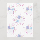 Carte De Remerciements Aquarelle florale de Baby shower pourpre (Dos)