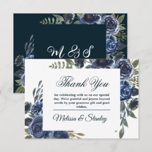 Carte De Remerciements Aquarelle Florale Eucalyptus Bleu Vert Rustique