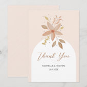 Carte De Remerciements Aquarelle florale exotique Boho Terracotta (Devant / Derrière)