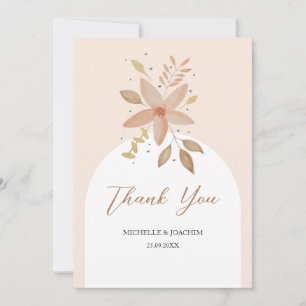 Carte De Remerciements Aquarelle florale exotique Boho Terracotta