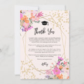 Carte De Remerciements Aquarelle florale parties scintillant or graduatio (Devant)