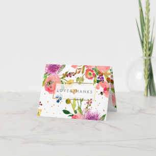 Carte De Remerciements Aquarelle florale PixDezines/Ranunculus/Merci