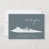 Carte De Remerciements Aquarelle Forêt Pin vert Mariage (Devant)