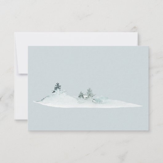 Carte De Remerciements Aquarelle Forêt Pin vert Mariage (Dos)