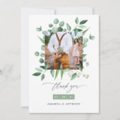 Carte De Remerciements Aquarelle Forêt verdure Eucalyptus Mariage (Devant)