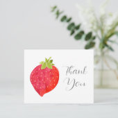 Carte De Remerciements Aquarelle fraise (Debout devant)