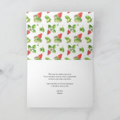 Carte De Remerciements Aquarelle Framboise et fleurs Graduation (Intérieur)