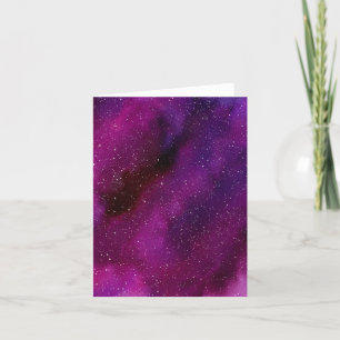 Carte De Remerciements Aquarelle Galaxies rose violet