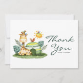 Carte De Remerciements Aquarelle Giraffe Tribal Safari Anniversaire (Devant)