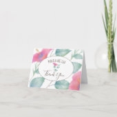 Carte De Remerciements Aquarelle Hibiscus Maui Mariage (Devant)