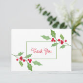 Carte De Remerciements Aquarelle Holly Sprig (Debout devant)