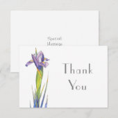 Carte De Remerciements Aquarelle iris 2 (Devant / Derrière)