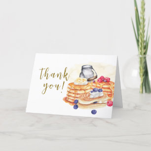 Carte De Remerciements Aquarelle Lait Berry Pancake Brunch Baby shower