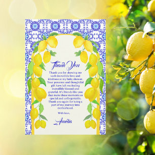 Carte De Remerciements Aquarelle Lemons Positano Amalfi Carreaux Design