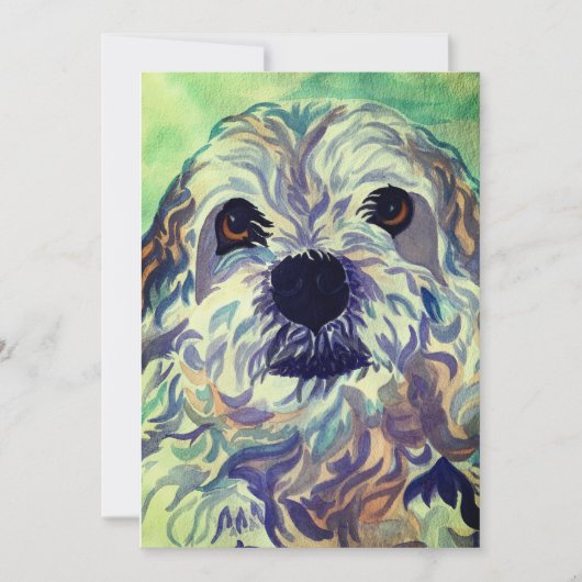 Carte De Remerciements Aquarelle Lhasa Apso (Devant)