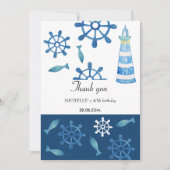 Carte De Remerciements Aquarelle Lighthouse Beach Peinte à la main (Devant)