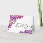Carte De Remerciements Aquarelle Lilac Fleurs Mariage botanique (Devant)