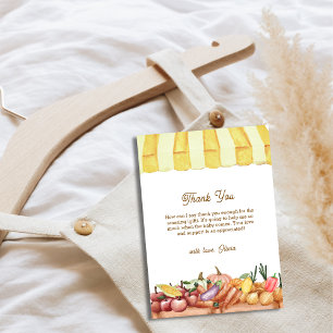 Carte De Remerciements Aquarelle locale Baby shower de fruits de légumes