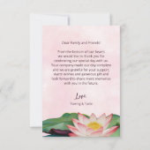 Carte De Remerciements Aquarelle Lotus Mariage (Dos)