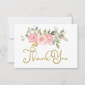 Carte De Remerciements Aquarelle Lush Blush rose Mariage Floral (Devant)