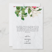 Carte De Remerciements Aquarelle Magnolia Fleurs Mariage (Dos)