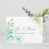 Carte De Remerciements Aquarelle Mariage de verdure (Debout devant)