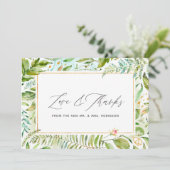 Carte De Remerciements Aquarelle Mariage de verdure (Debout devant)