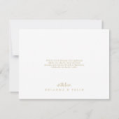 Carte De Remerciements Aquarelle Mariage plat Gold Splash (Dos)