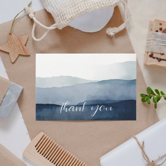 Carte De Remerciements Aquarelle marine minimaliste