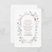 Carte De Remerciements Aquarelle Memorial Floral et Folithe Botaniques (Devant / Derrière)