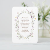 Carte De Remerciements Aquarelle Memorial Floral et Folithe Botaniques (Debout devant)