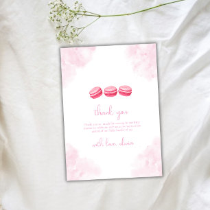 Carte De Remerciements Aquarelle mignonne Bonjour Bébé Baby shower Macaro