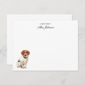 Carte De Remerciements Aquarelle mignonne chien Beagle plat (Devant / Derrière)