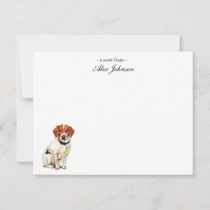 Carte De Remerciements Aquarelle mignonne chien Beagle plat