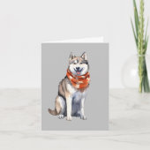 Carte De Remerciements Aquarelle mignonne Chien sibérien Husky (Devant)