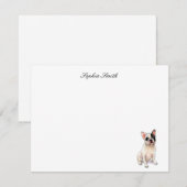 Carte De Remerciements Aquarelle mignonne French Bulldog (Devant / Derrière)