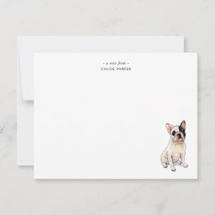Carte De Remerciements Aquarelle mignonne French Bulldog Custom Flat