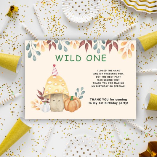 Carte De Remerciements Aquarelle mignonne mouche agare fête de premier an