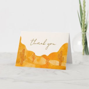 Carte De Remerciements Aquarelle minimale Boho Desert Cactus Baby shower