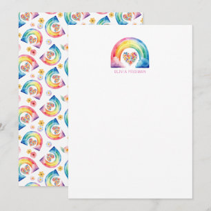 Carte De Remerciements Aquarelle moderne arc-en-ciel personnalisé station