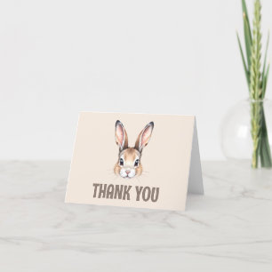 Carte De Remerciements Aquarelle moderne mignonne visage lapin de Pâques