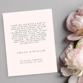 Carte De Remerciements Aquarelle moderne minimale rose