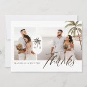 Carte De Remerciements Aquarelle moderne Palm Tree Monogramme photo Maria (Devant)