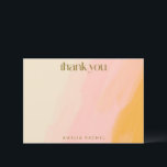 Carte De Remerciements Aquarelle moderne rose jaune Bat mitzvah personnal<br><div class="desc">Boho moderne aquarelle rose jaune Bat mitzvah personnalisé Carte de remerciements</div>