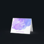 Carte De Remerciements Aquarelle moderne violet lavande | TEXTE<br><div class="desc">Dites merci à vos invités avec ces belles cartes d'aquarelle. Couleurs violettes,  violettes,  lavande. Cartes vides,  espace pour écrire un message personnel.</div>