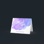 Carte De Remerciements Aquarelle moderne violet lavande | TEXTE<br><div class="desc">Dites merci à vos invités avec ces belles cartes d'aquarelle. Couleurs violettes,  violettes,  lavande. Cartes vides,  espace pour écrire un message personnel.</div>
