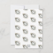 Carte De Remerciements Aquarelle Monogramme Côte Bleu Bow Huître (Dos)