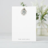 Carte De Remerciements Aquarelle Monogramme Huître côtière (Debout devant)